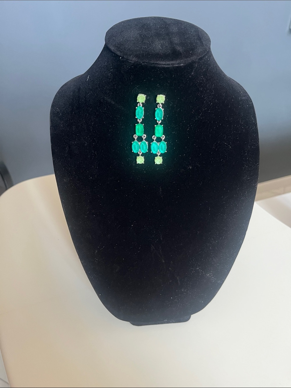 Cache Green Crystal Drop Earrings